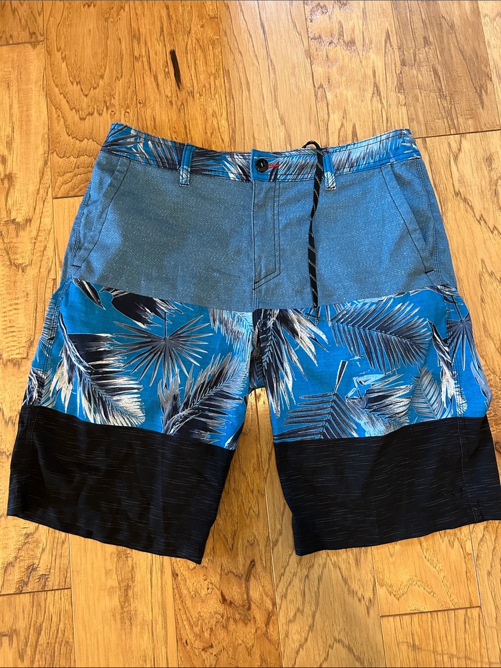 Blue Palm-Print Men’s Swim Shorts